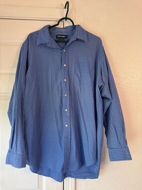 Ralph Lauren Polo Golf Blue Windowpane Button-Up Shirt